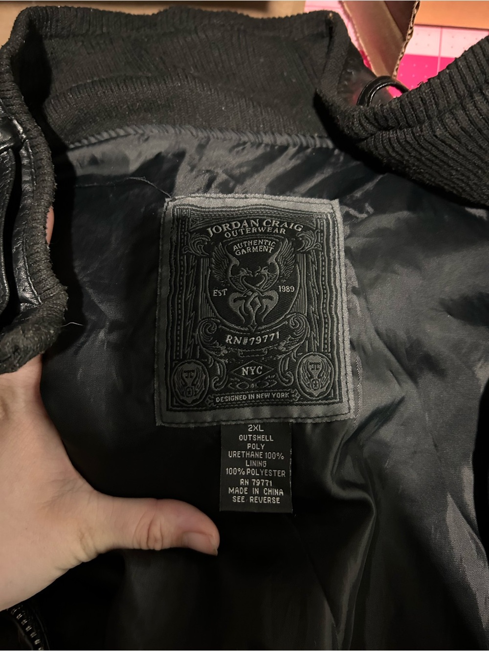 Jordan Craig Black Quilted Inner-Label Jacket